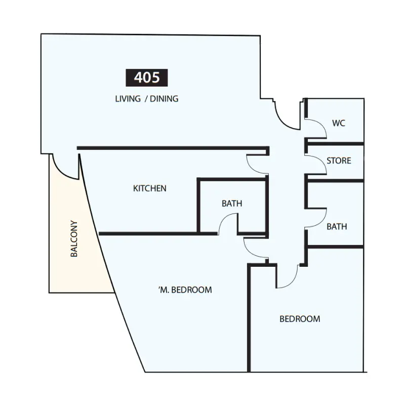 2 bedroom floor plan