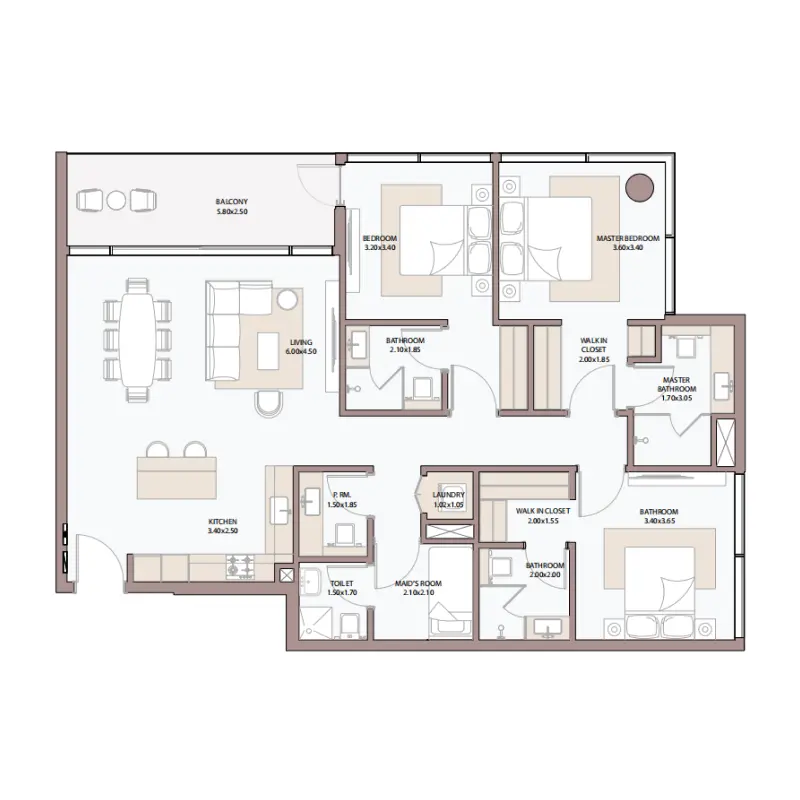 3 bedroom floor plan