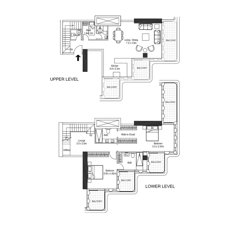2 bedroom floor plan