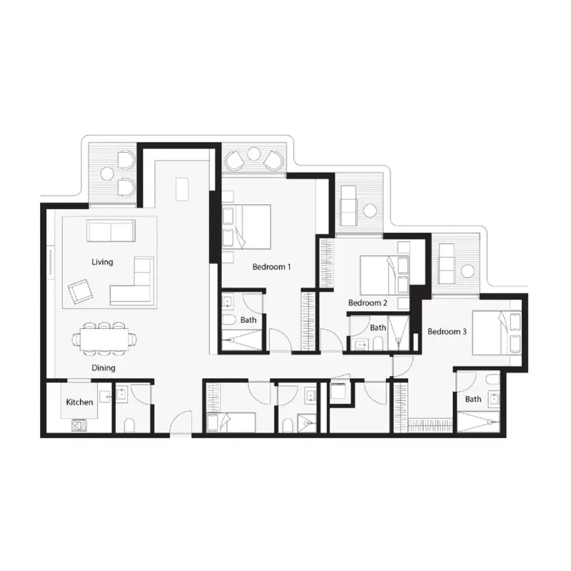 3 bedroom floor plan