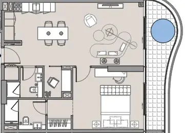1 Bedroom apartments - Beach Walk 4 floor plan
