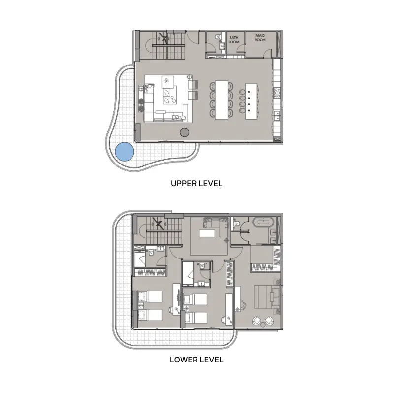 3 bedroom Penthouse -  Beach Walk 4 floor plan