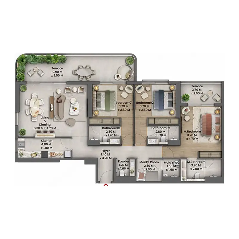 3,5 bedroom Apartments -  Talea floor plan