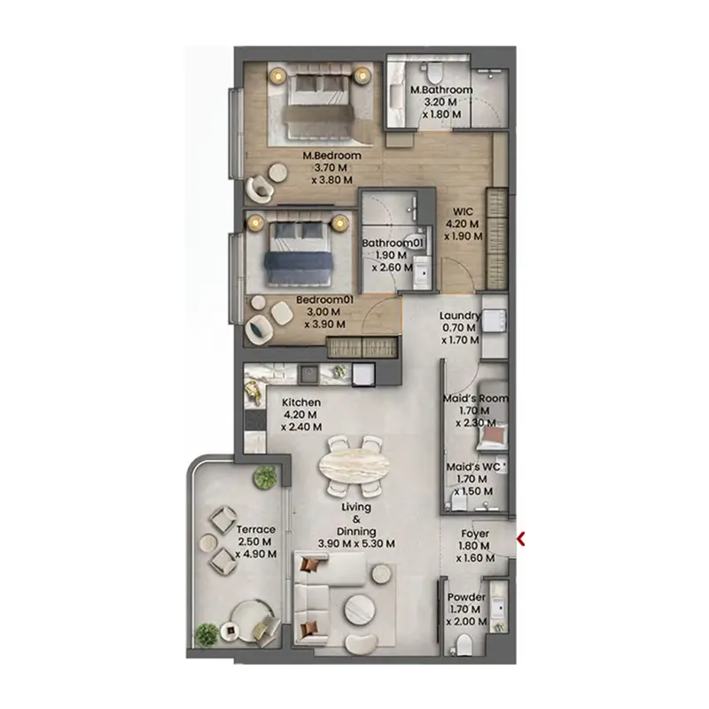 2,5 bedroom Apartments -  Talea floor plan