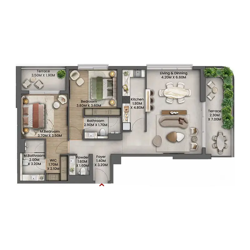 2 bedroom Apartments -  Talea floor plan