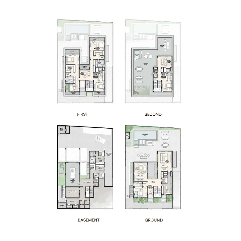 5 Bedrooms villa - Nineteen Riviera Lagoon floor plan