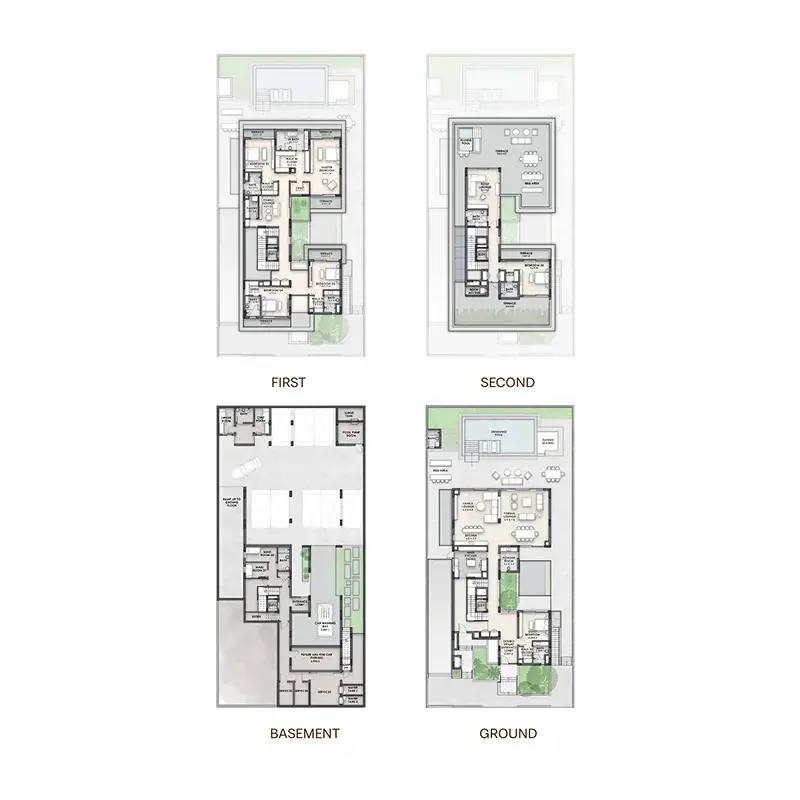 6 Bedrooms villa - Nineteen Riviera Lagoon floor plan