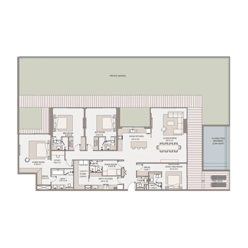 4 bedroom floor plan