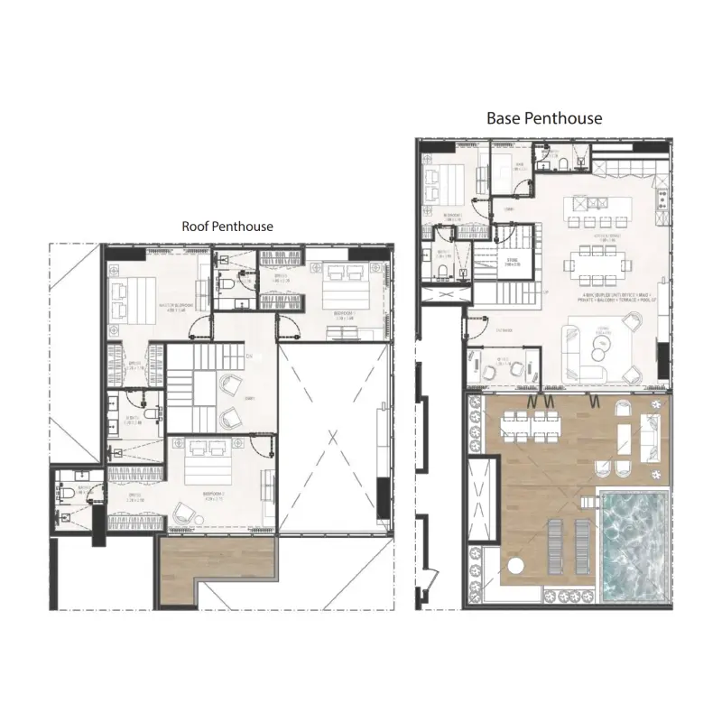 4 bedroom + pool floor plan