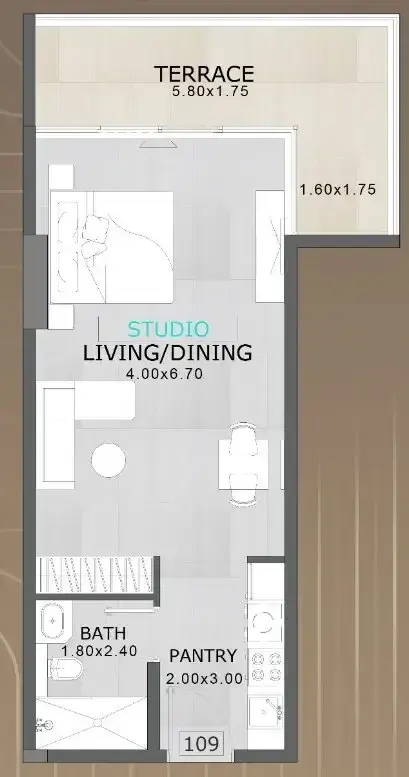 Studio apartments - Floarea Skies floor plan