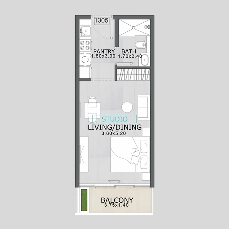 Studio Apartments -  Floarea Skies floor plan