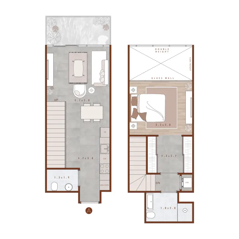 1 bedroom floor plan
