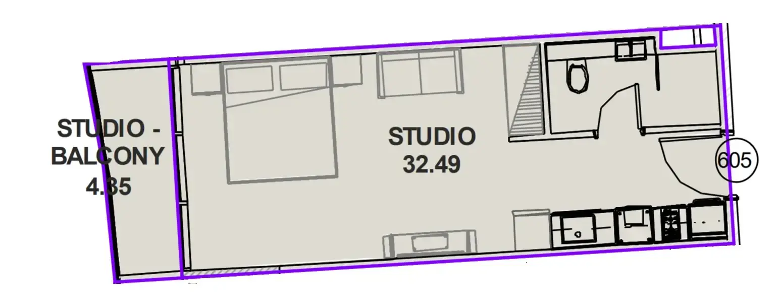 Studio apartments - Lucky Oasis Residence floor plan