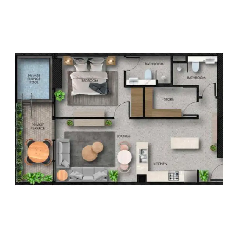 1 bedroom floor plan