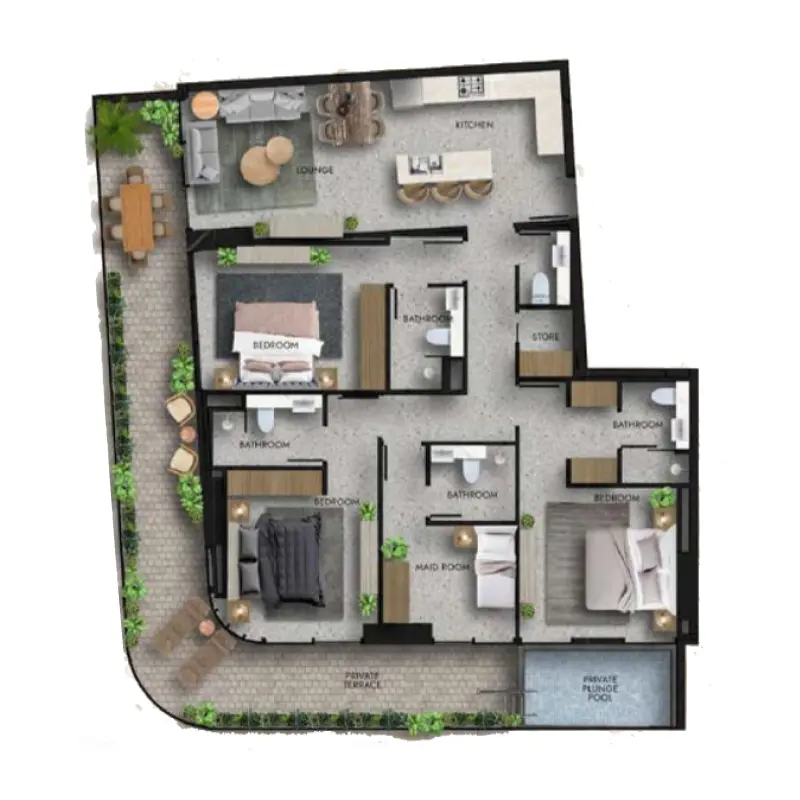 3 bedroom floor plan