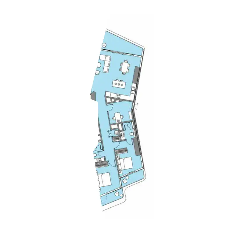 2.5 bedrooms apartments - LIV Lux floor plan