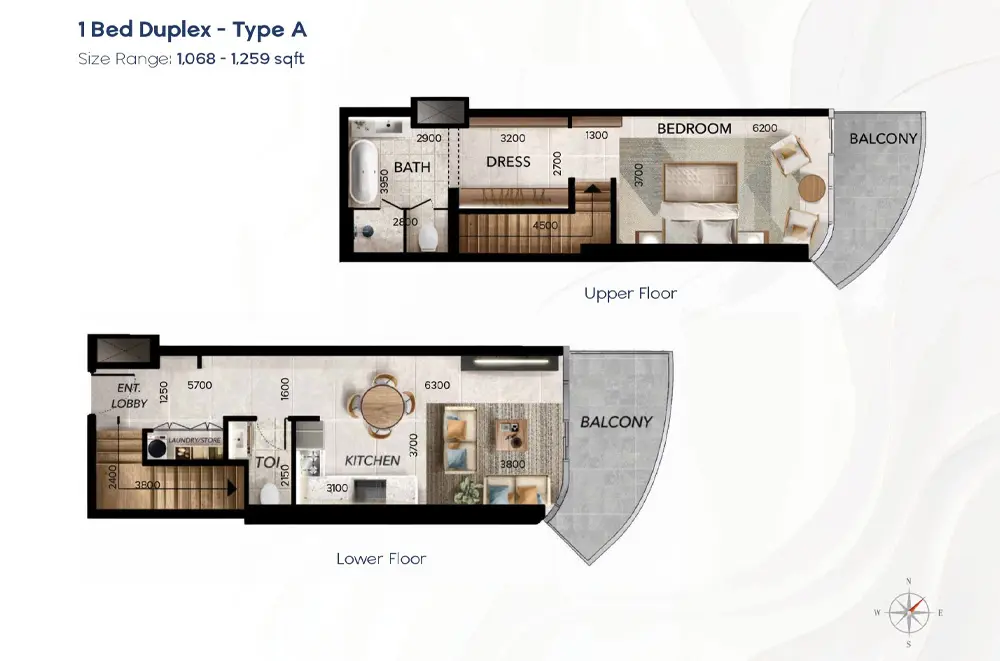 Duplex floor plan