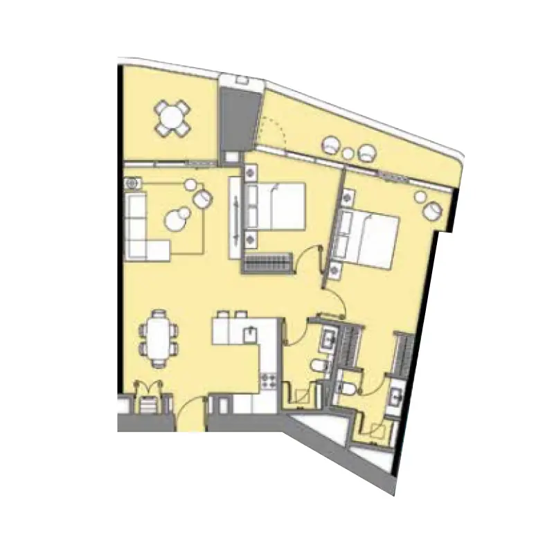 2 bedroom floor plan