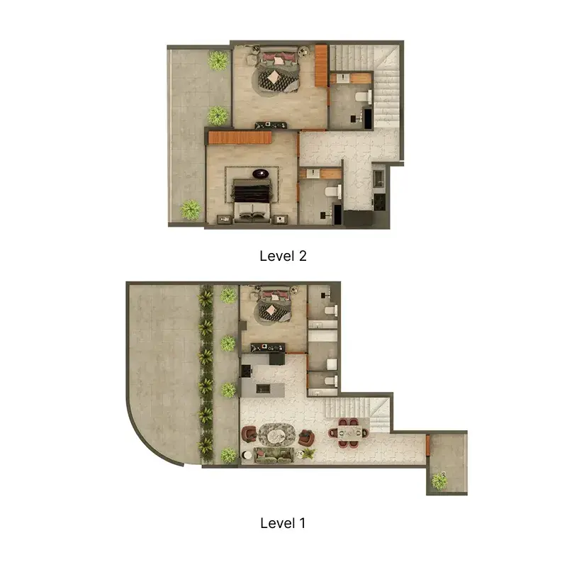 3 Bedrooms duplex - Views VII by Golden Woods floor plan