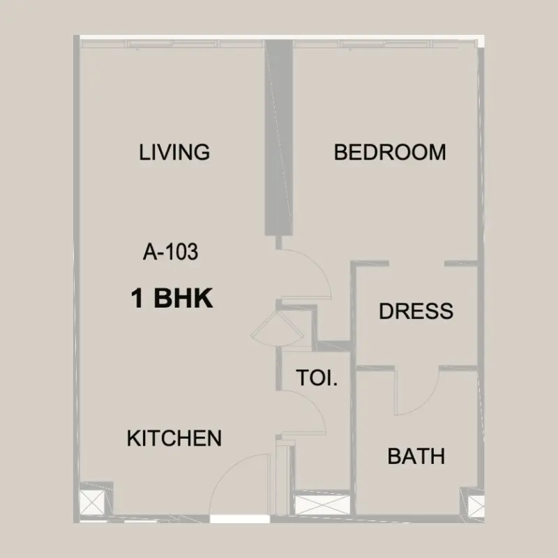 1 bedroom floor plan