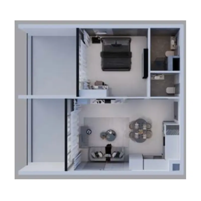 1 bedroom floor plan