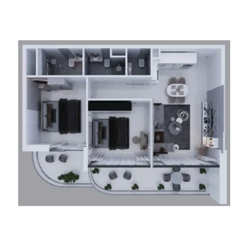 2 bedroom floor plan