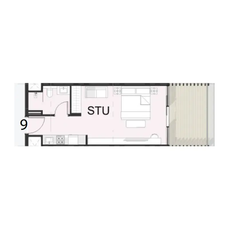Studio apartments - Cove Boulevard floor plan