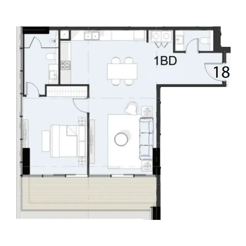 1 Bedroom apartments - Cove Boulevard floor plan