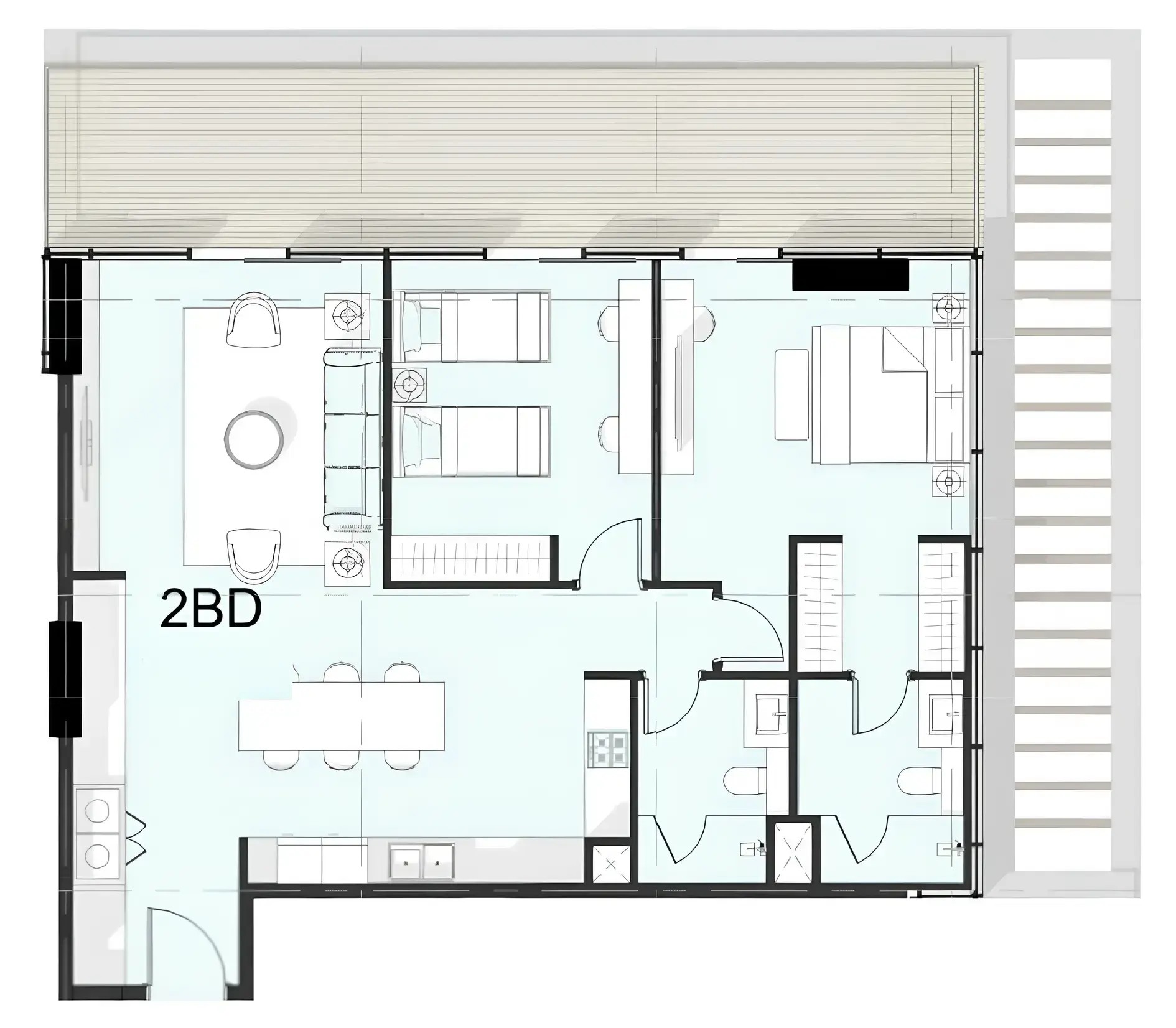 2 Bedrooms apartments - Cove Boulevard floor plan