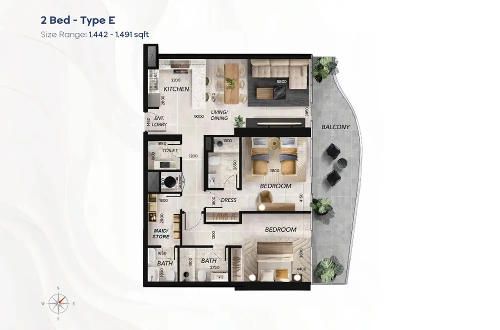 Type E floor plan
