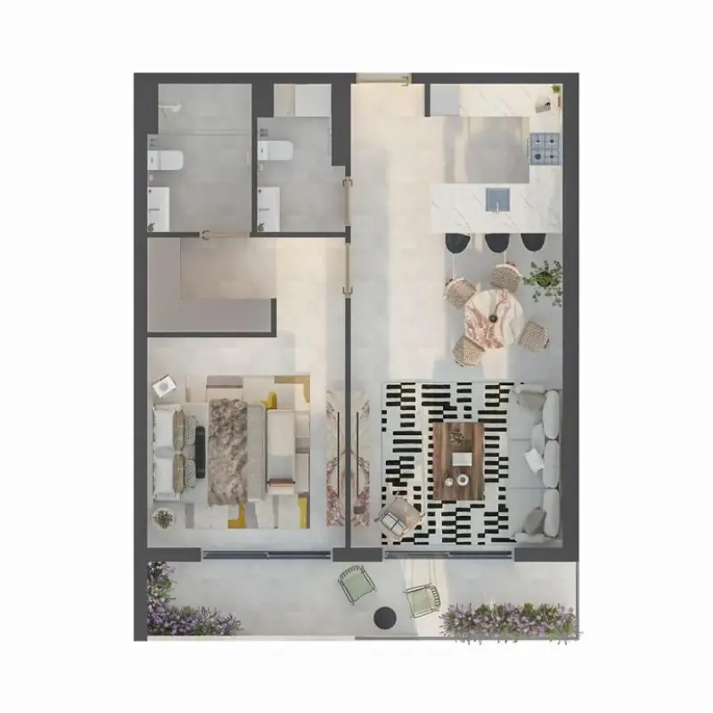 1 bedroom floor plan