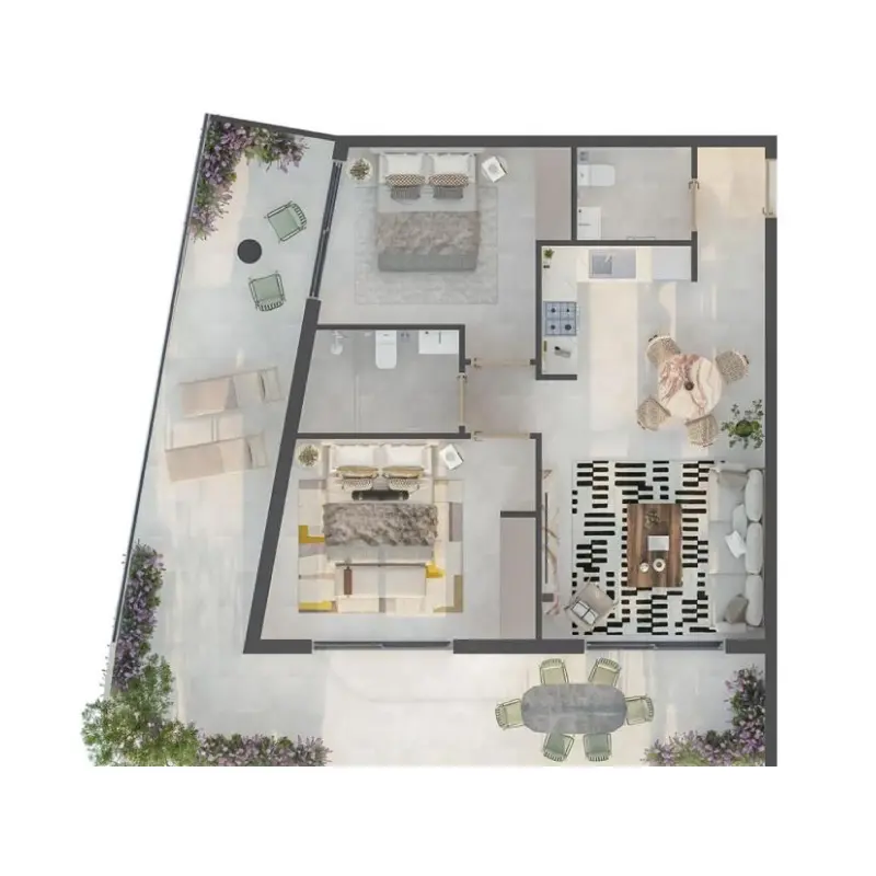 2 bedroom floor plan