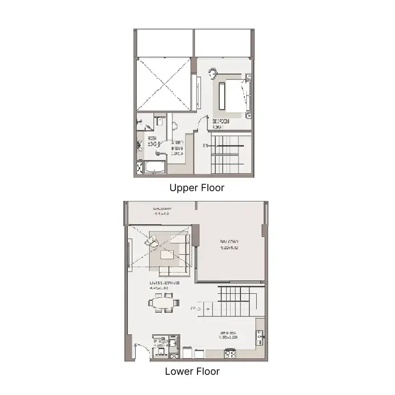 1 Bedroom duplex - Haven Living floor plan