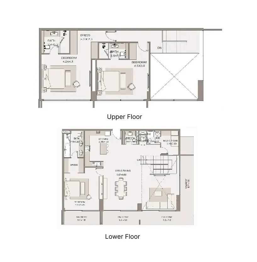 3 Bedrooms duplex - Haven Living floor plan