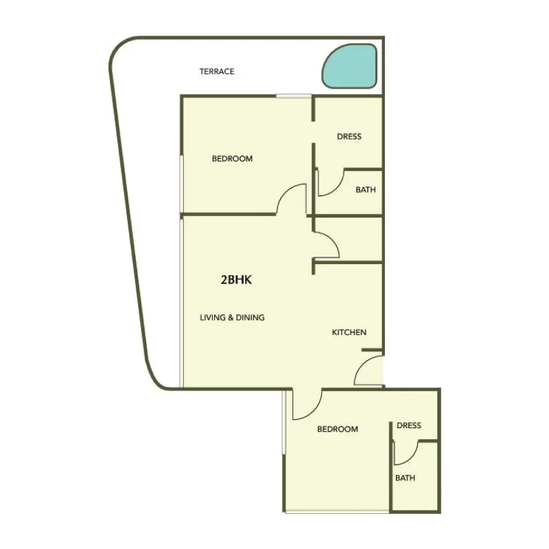 2 bedroom floor plan