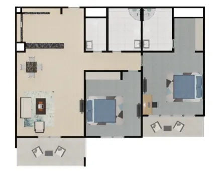 2 bedroom floor plan