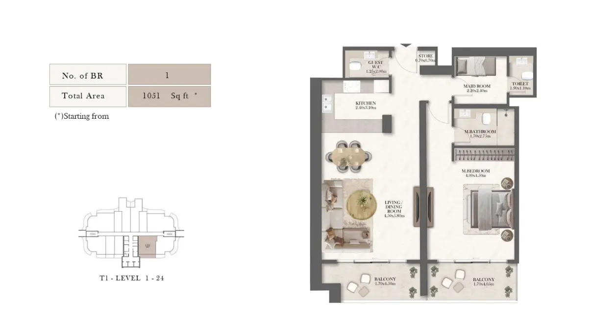Type 1 floor plan