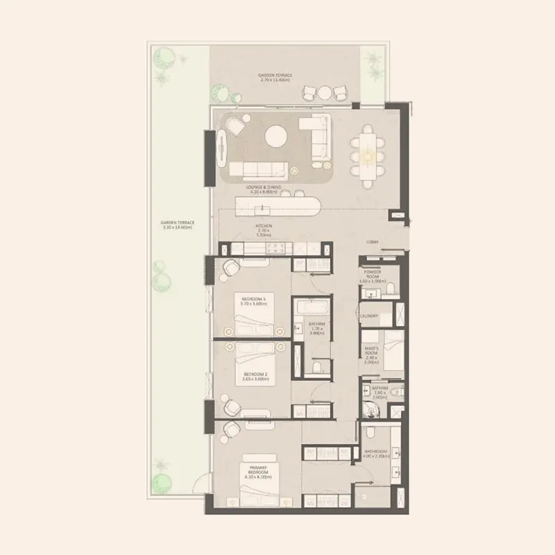 3 bedroom floor plan