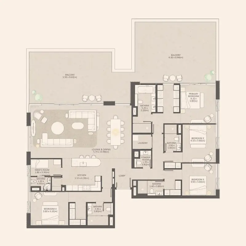 4 bedroom floor plan
