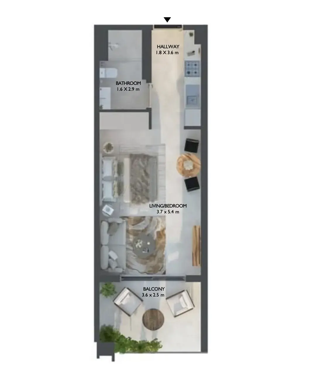 Studio apartments - Weybridge Gardens 3 floor plan
