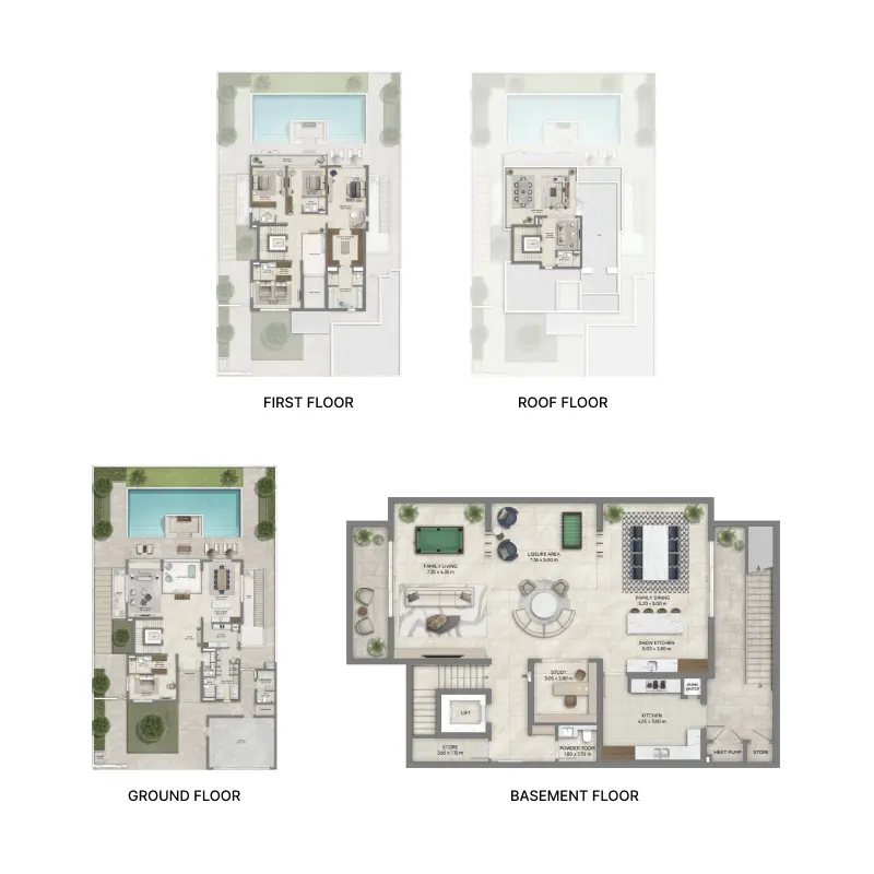5 bedroom + basement floor plan