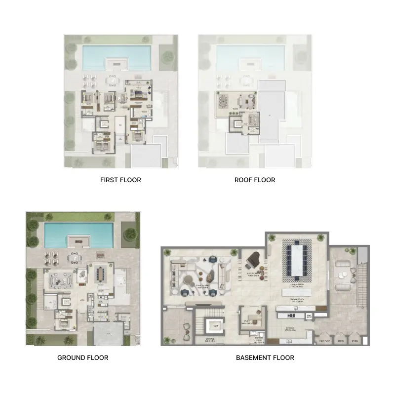 6 bedroom + basement floor plan