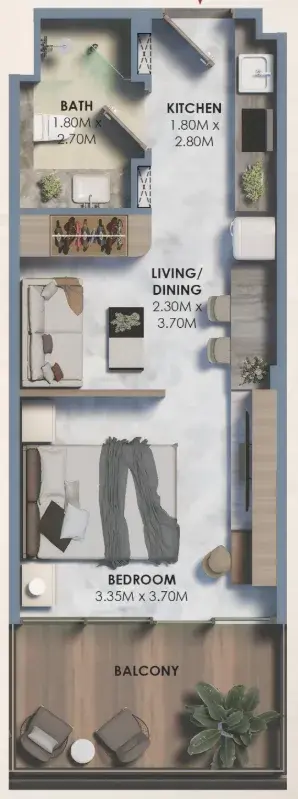 Studio apartments - Marquis Vista floor plan