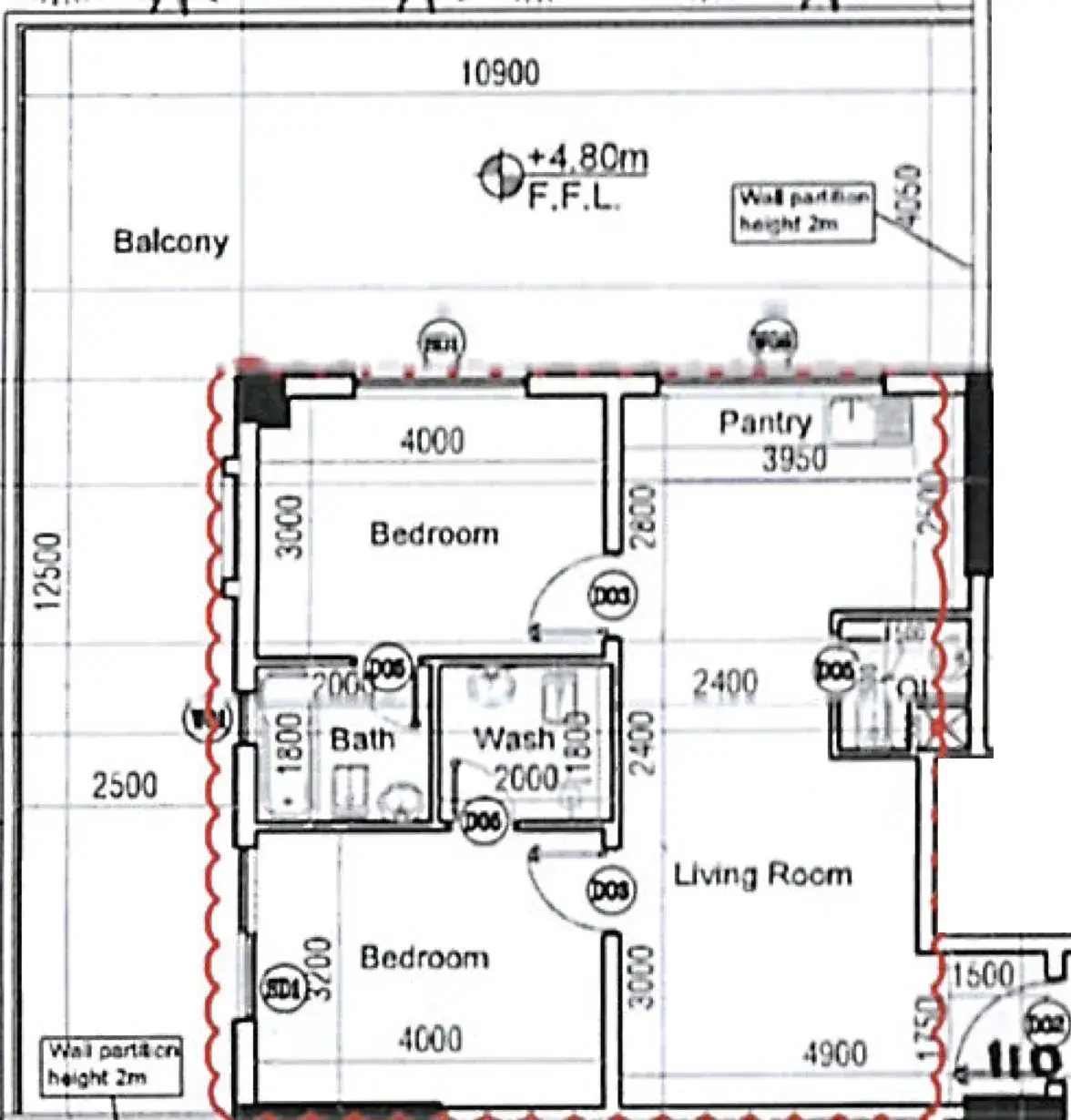 2 Bedrooms apartments - Moonsa Residence floor plan