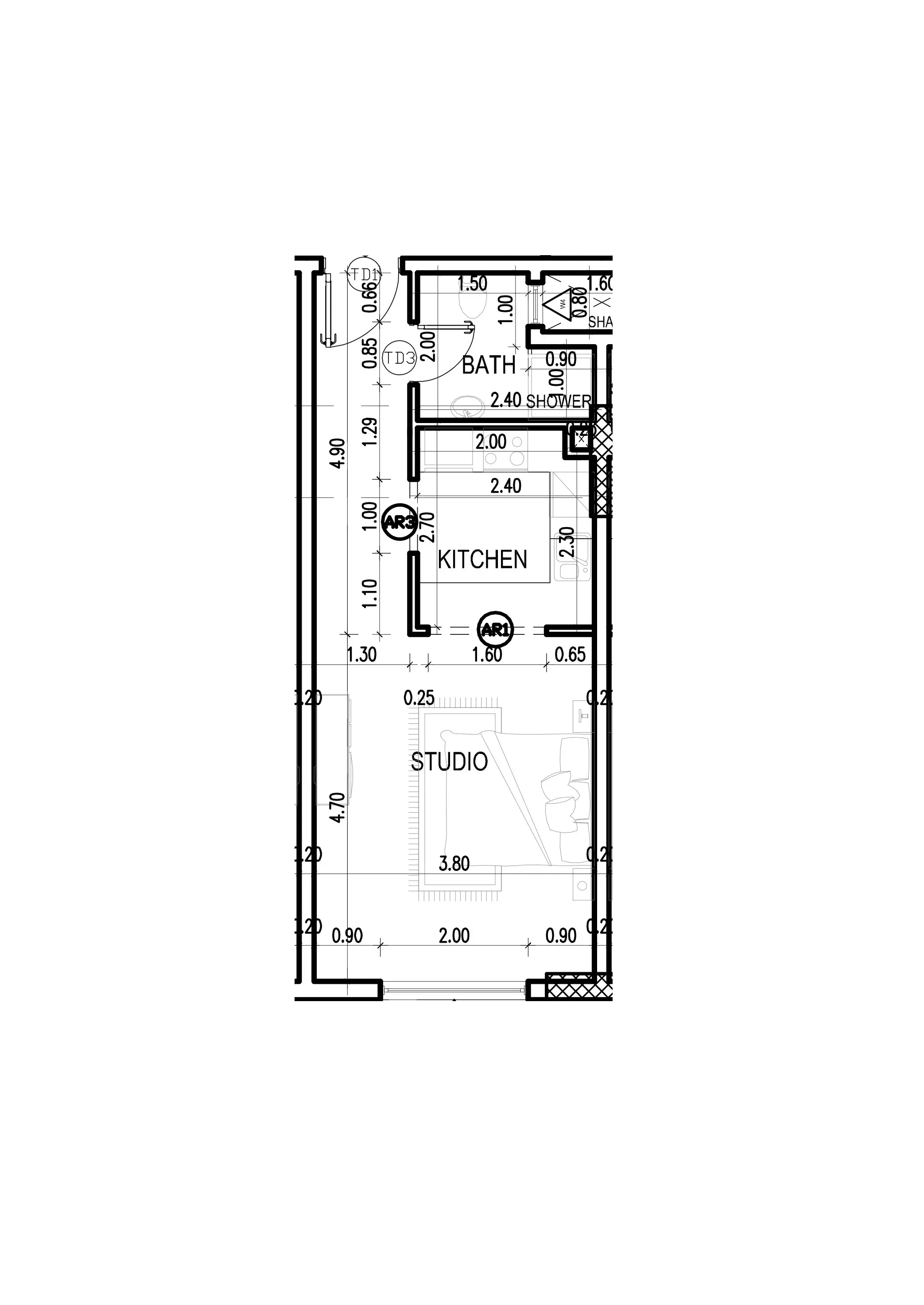 Studio apartments - Dugasta Warsan (Jneibi) floor plan