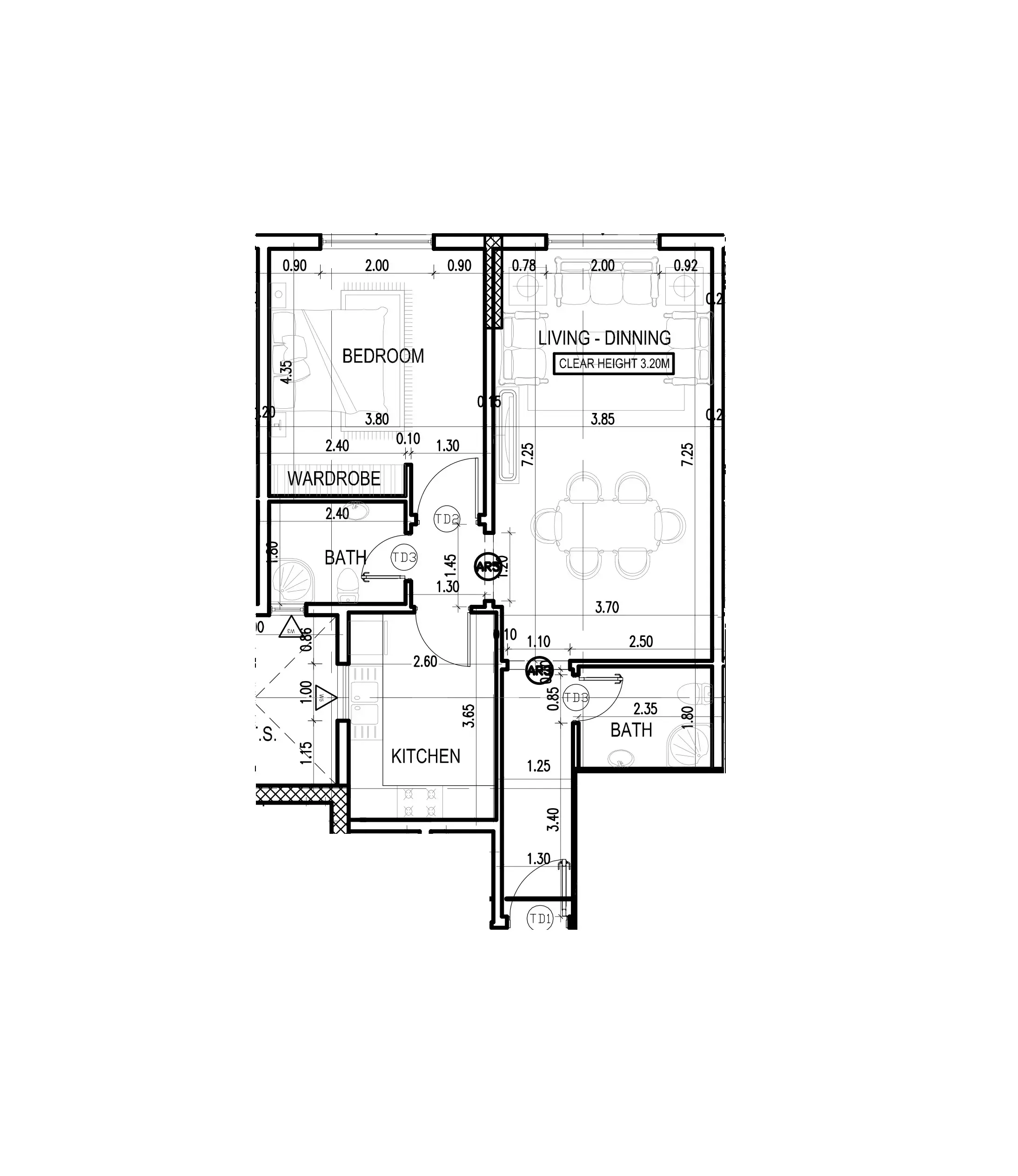 1 Bedroom apartments - Dugasta Warsan (Jneibi) floor plan