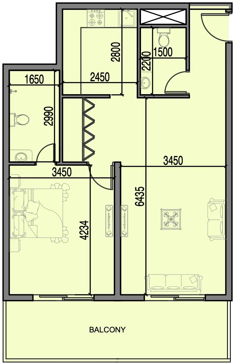 1 Bedroom apartments - Al Haseen Residences 3 floor plan