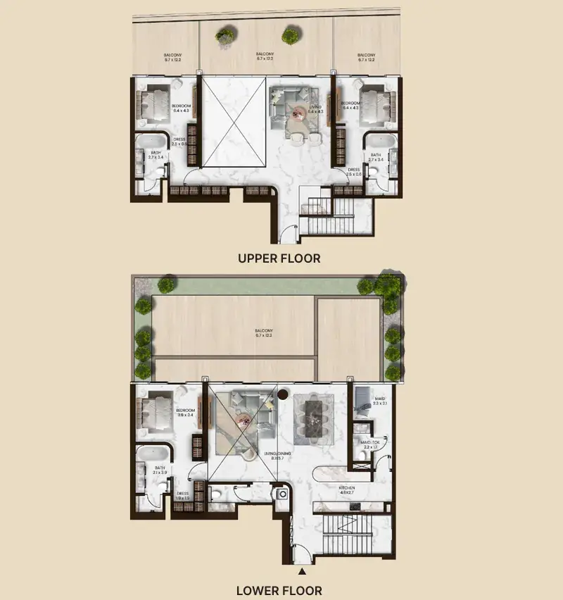 3.5 bedrooms townhouse - Saas Hills floor plan