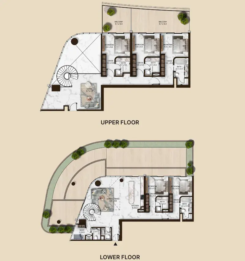5.5 bedrooms townhouse - Saas Hills floor plan