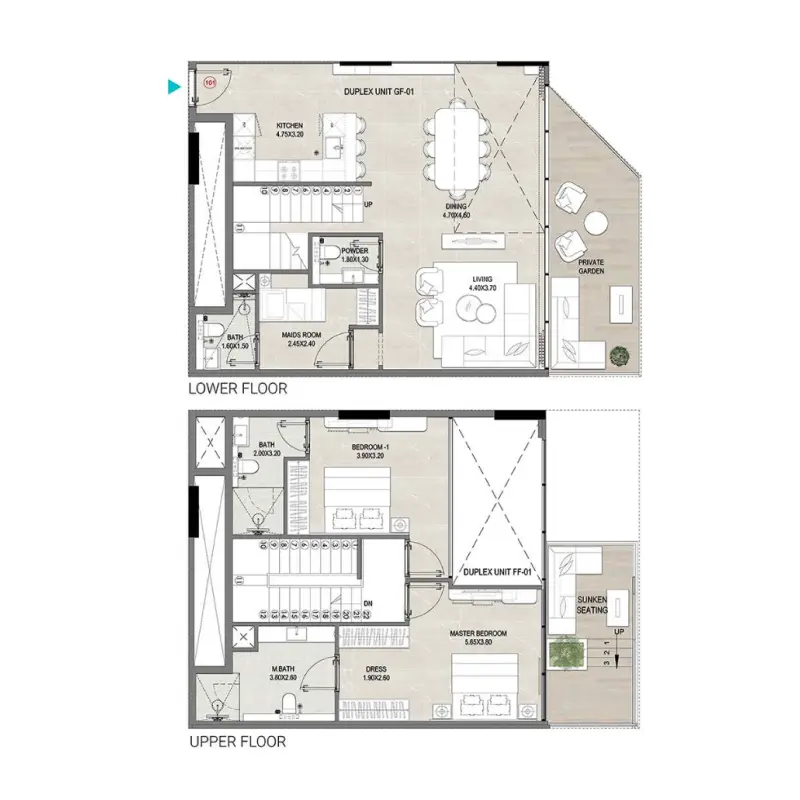2 bedroom floor plan
